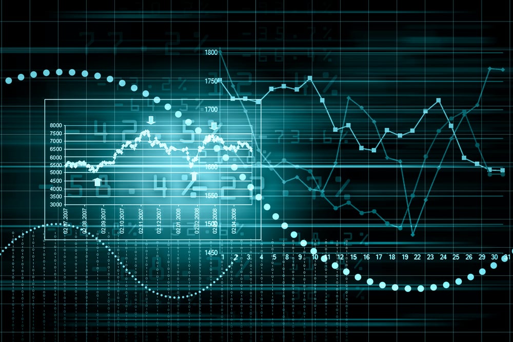 Business graph with arrow showing profits and gains-2