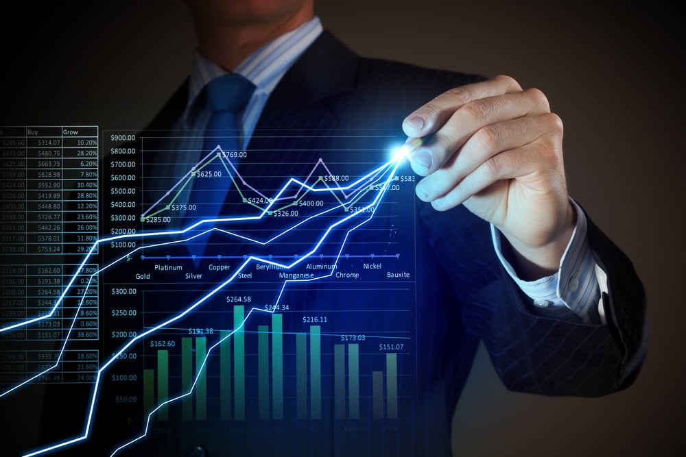 Closeup image of businessman drawing 3d graphics-1