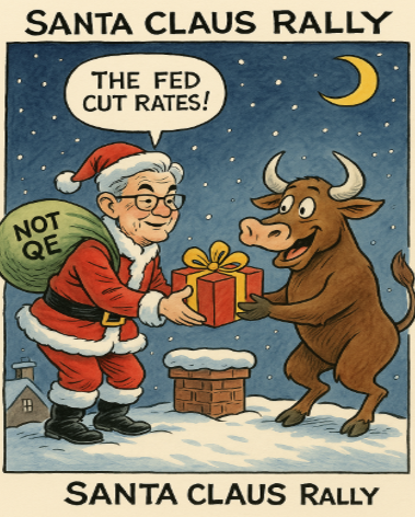 The Fed Cuts, Stocks Jump, Yields Slip: Santa Claus Rally Setting Up?